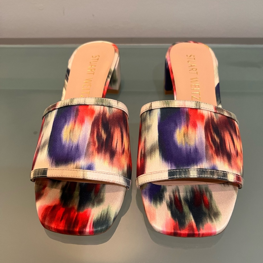 Stuart Weitzman Cayman 35 Block Sandal in Watercolor NWOT